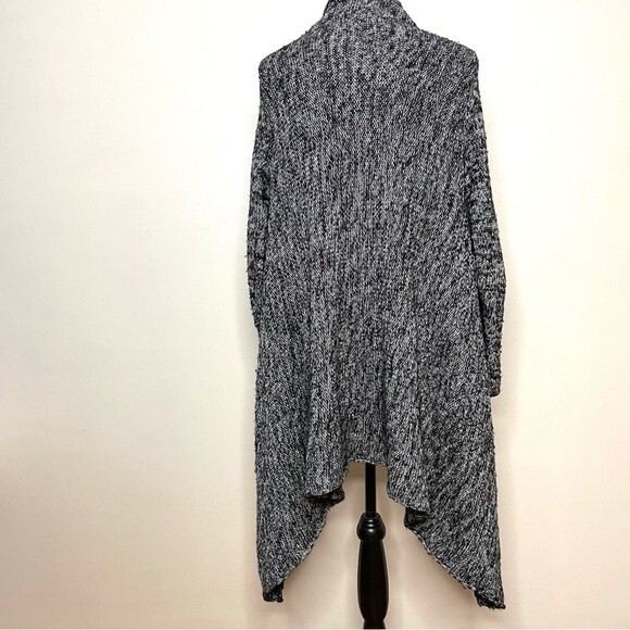 Fenn Wright Manson Cardigan Sweater Metallic Open Waterfall Black Gray Large - Picture 2 of 7